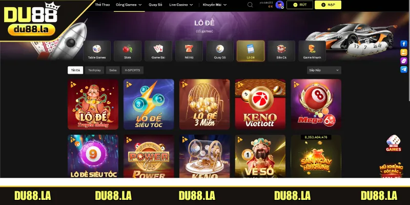 Giới thiệu đôi nét về sảnh cược xổ số DU88 trực tuyến