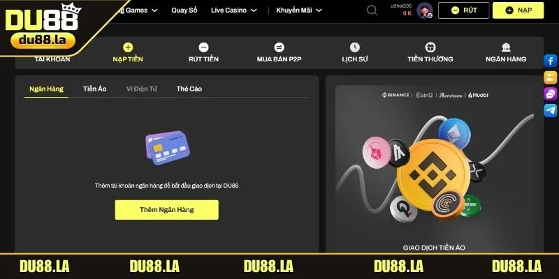Tổng hợp các phương thức nạp tiền hợp lệ tại DU88 